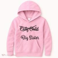 Only Child Promoted To Big Sister Kids Hoodie thumb 0