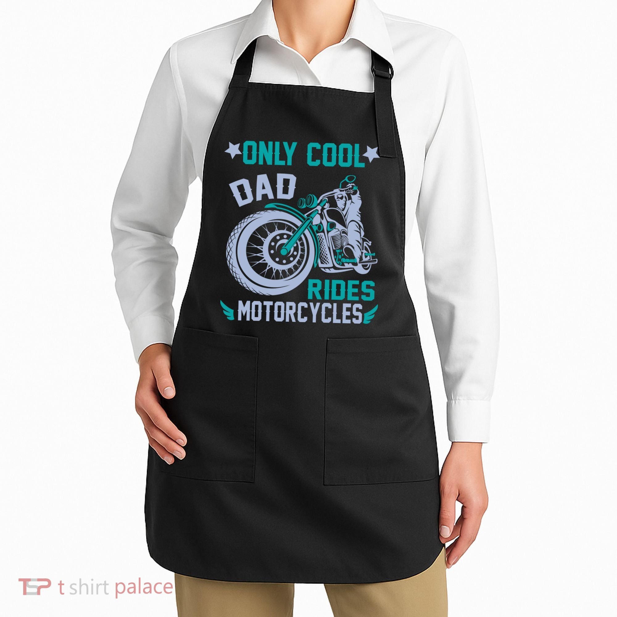 Only Cool Dad Rides Motorcycles Apron