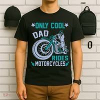 Only Cool Dad Rides Motorcycles T-Shirt thumb 6