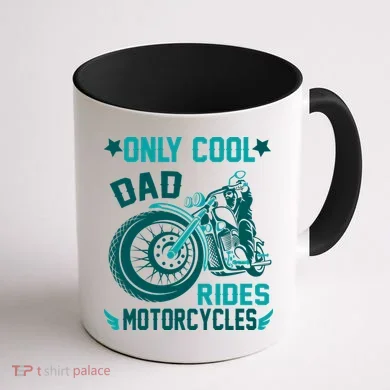 Only Cool Dad Rides Motorcycles Coffee Mug back
