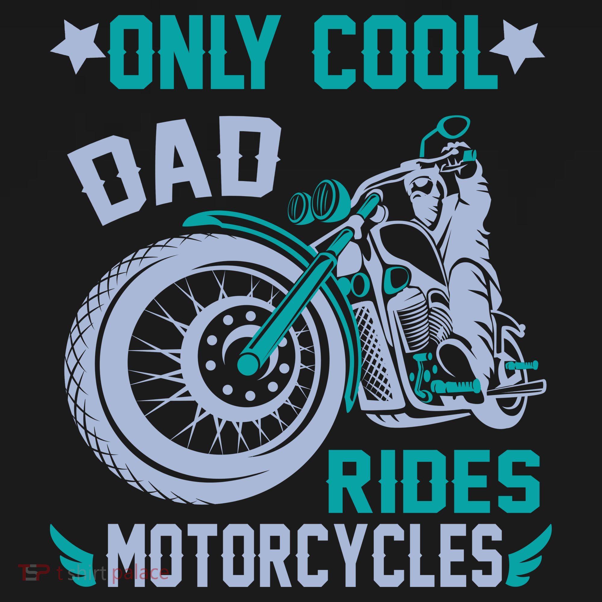 Only Cool Dad Rides Motorcycles Polo