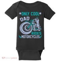 Only Cool Dad Rides Motorcycles Baby Bodysuit thumb 0