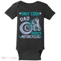 Only Cool Dad Rides Motorcycles Baby Bodysuit thumb 0