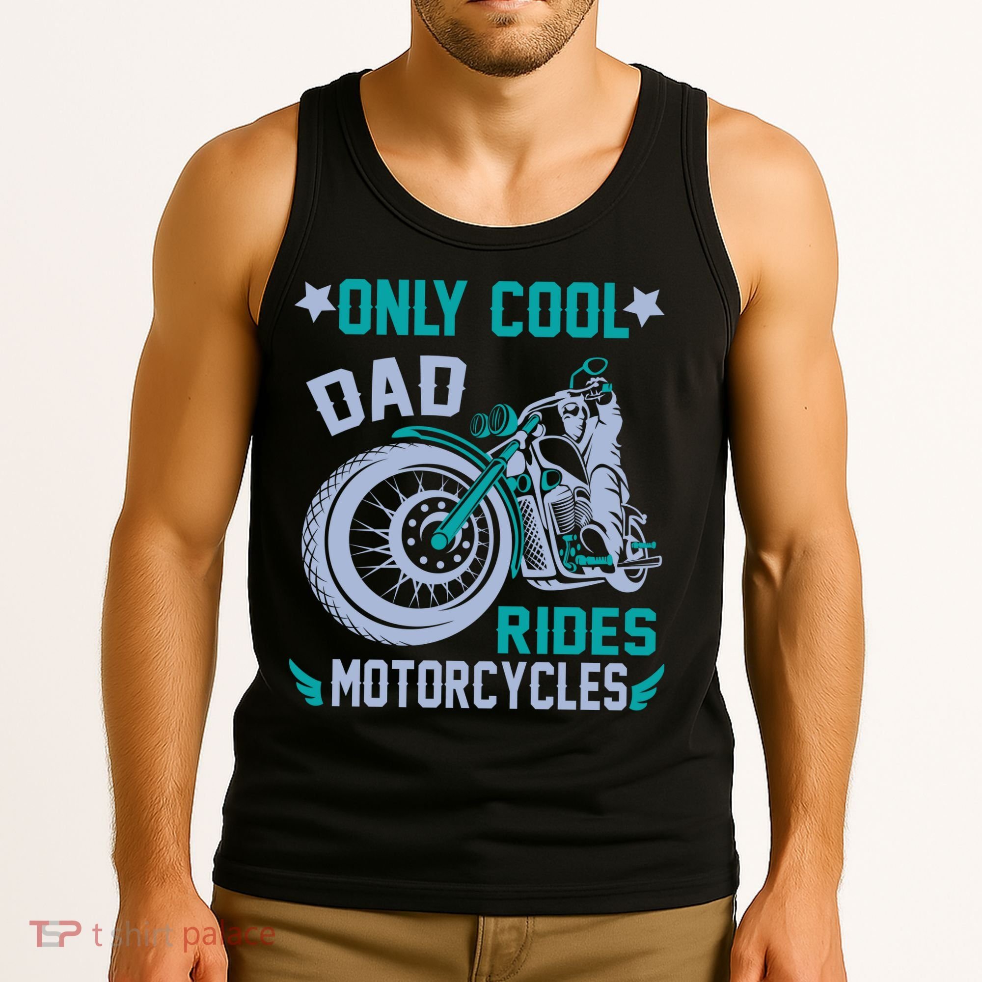 Only Cool Dad Rides Motorcycles Tank Top