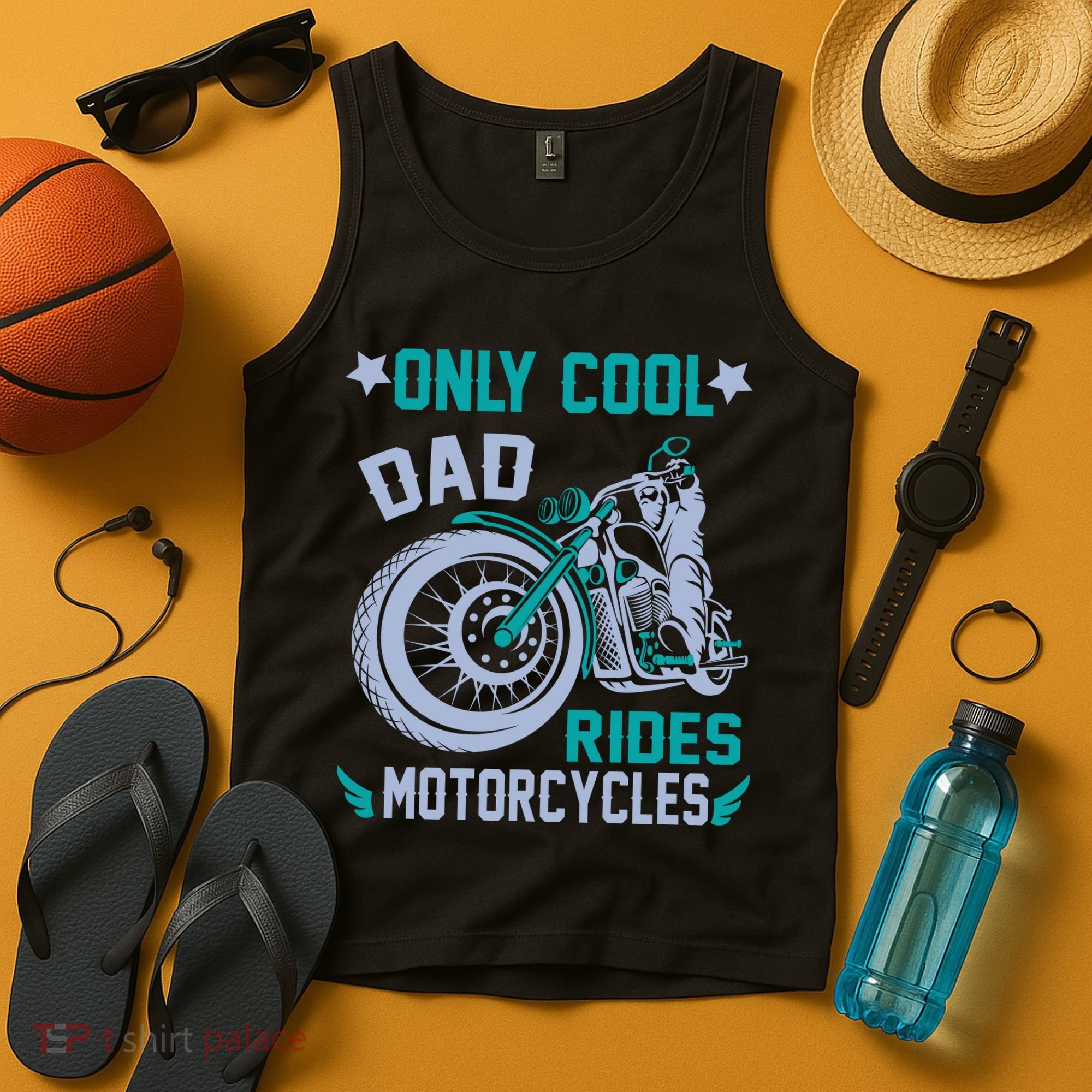 Only Cool Dad Rides Motorcycles Tank Top