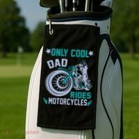 Only Cool Dad Rides Motorcycles Golf Towel thumb 2