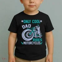 Only Cool Dad Rides Motorcycles Toddler T-Shirt thumb 2