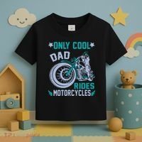 Only Cool Dad Rides Motorcycles Toddler T-Shirt thumb 3