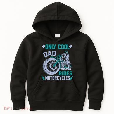 Only Cool Dad Rides Motorcycles Kids Hoodie