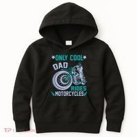 Only Cool Dad Rides Motorcycles Kids Hoodie thumb 0