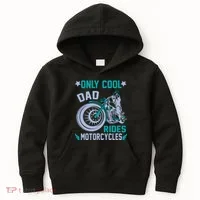 Only Cool Dad Rides Motorcycles Kids Hoodie thumb 0