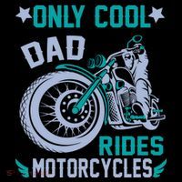Only Cool Dad Rides Motorcycles Kids Long Sleeve Shirt thumb 2
