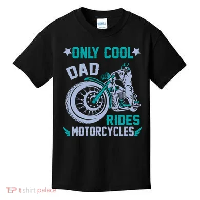 Only Cool Dad Rides Motorcycles Kids T-Shirt
