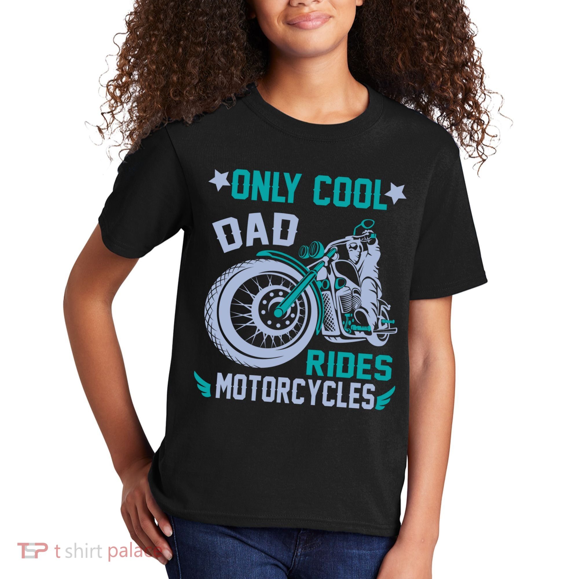 Only Cool Dad Rides Motorcycles Kids T-Shirt