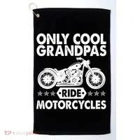 Only Cool Grandpas Ride Motorcycles Golf Towel thumb 0
