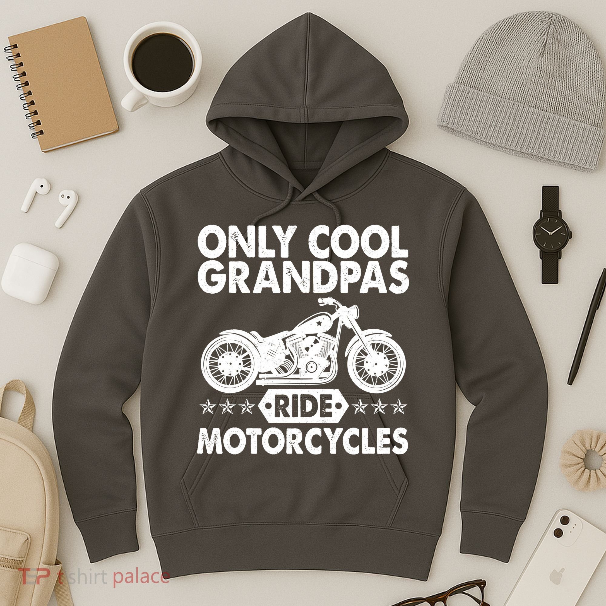 Only Cool Grandpas Ride Motorcycles Hoodie