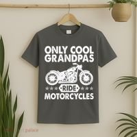 Only Cool Grandpas Ride Motorcycles T-Shirt thumb 2
