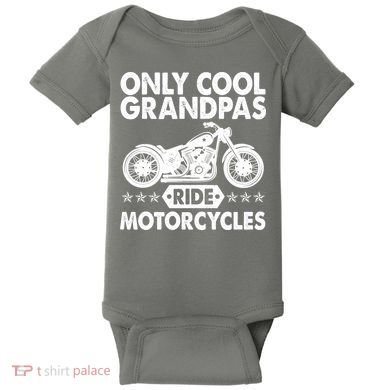 Only Cool Grandpas Ride Motorcycles Baby Bodysuit