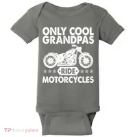 Only Cool Grandpas Ride Motorcycles Baby Bodysuit thumb 0
