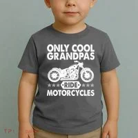 Only Cool Grandpas Ride Motorcycles Toddler T-Shirt thumb 2