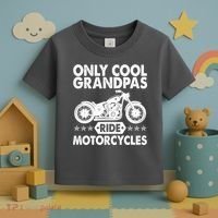 Only Cool Grandpas Ride Motorcycles Toddler T-Shirt thumb 3