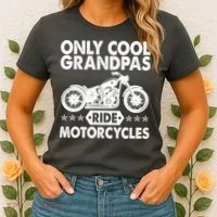 Only Cool Grandpas Ride Motorcycles Women's T-Shirt thumb 2
