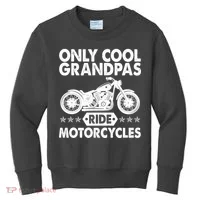 Only Cool Grandpas Ride Motorcycles Kids Sweatshirt thumb 0