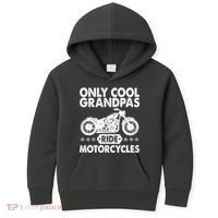 Only Cool Grandpas Ride Motorcycles Kids Hoodie thumb 0