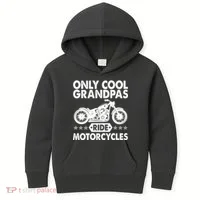Only Cool Grandpas Ride Motorcycles Kids Hoodie thumb 0
