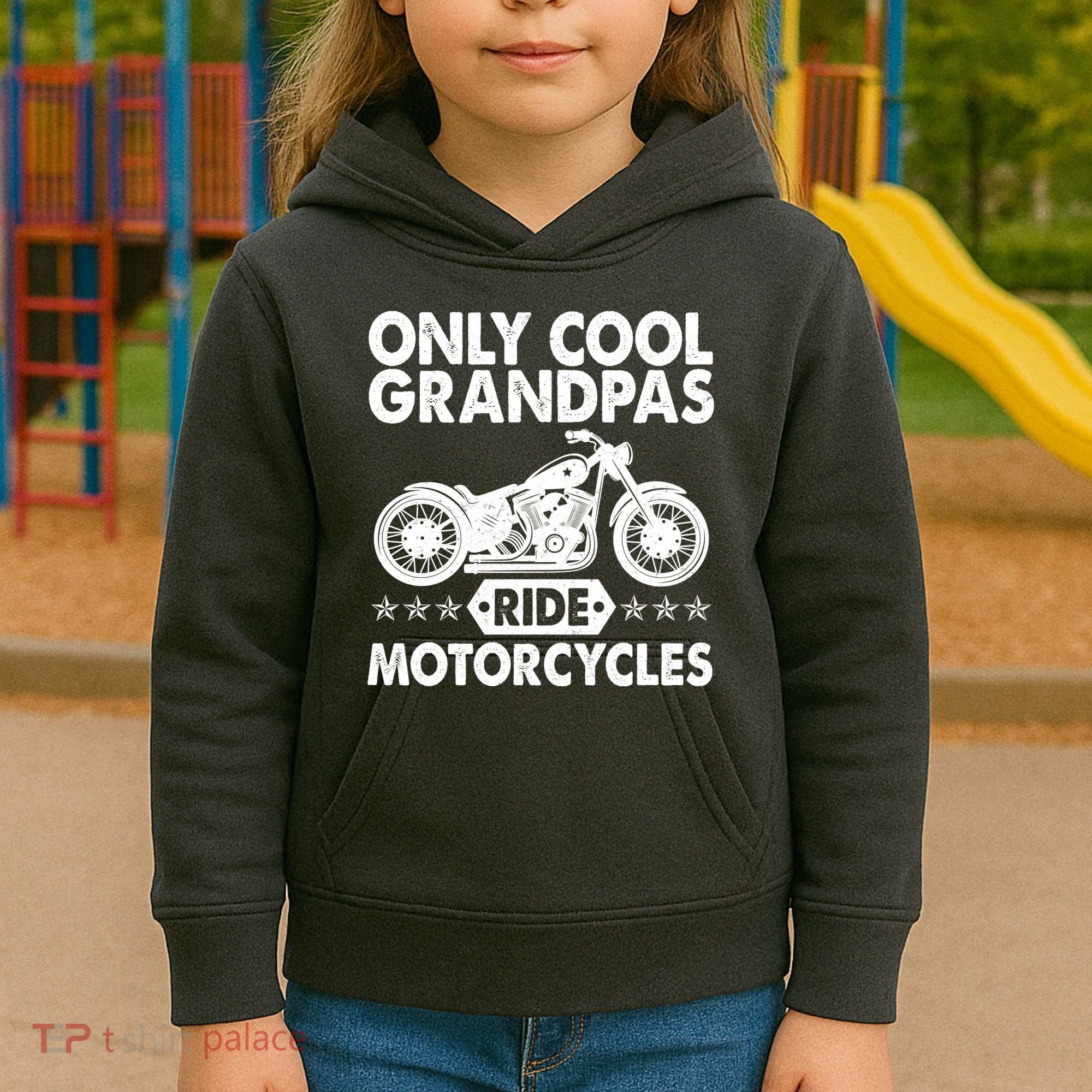 Only Cool Grandpas Ride Motorcycles Kids Hoodie