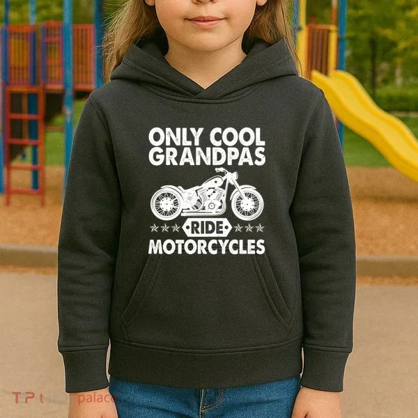 Only Cool Grandpas Ride Motorcycles Kids Hoodie