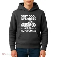 Only Cool Grandpas Ride Motorcycles Kids Hoodie thumb 4