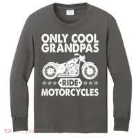 Only Cool Grandpas Ride Motorcycles Kids Long Sleeve Shirt thumb 0