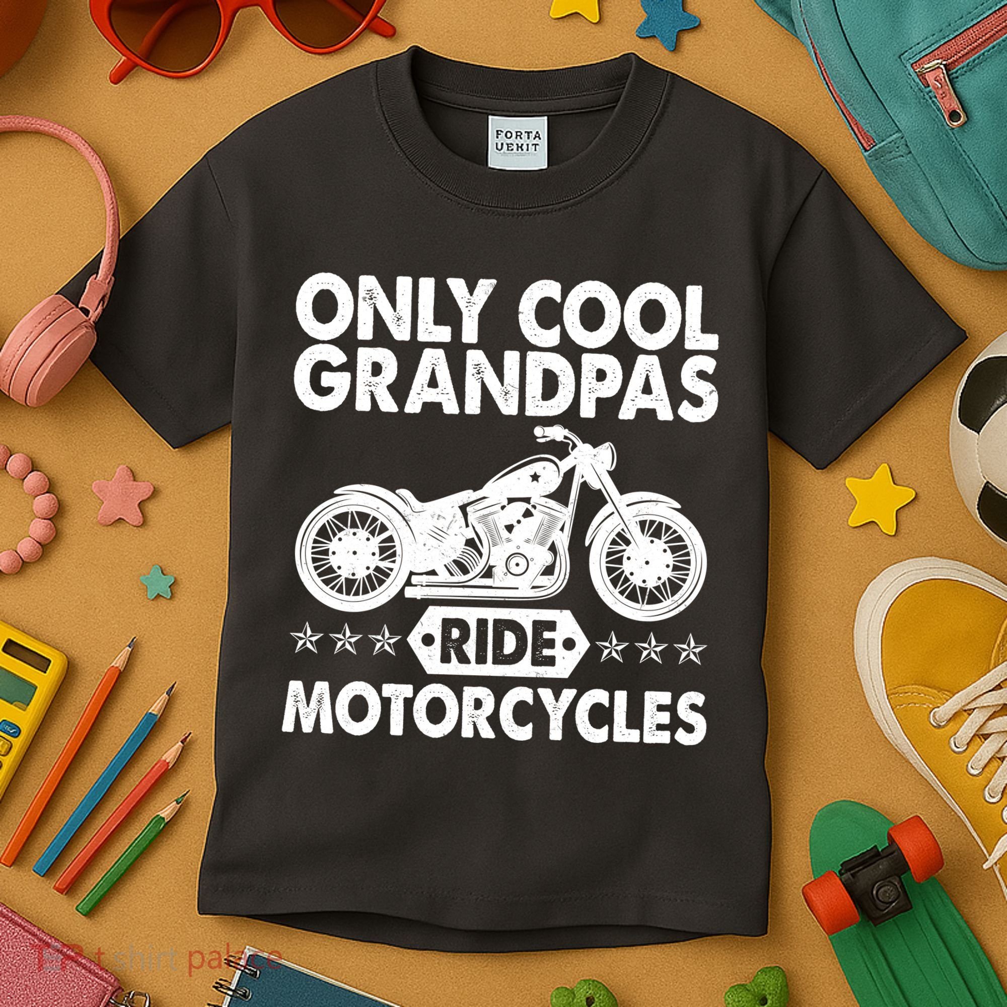 Only Cool Grandpas Ride Motorcycles Kids T-Shirt