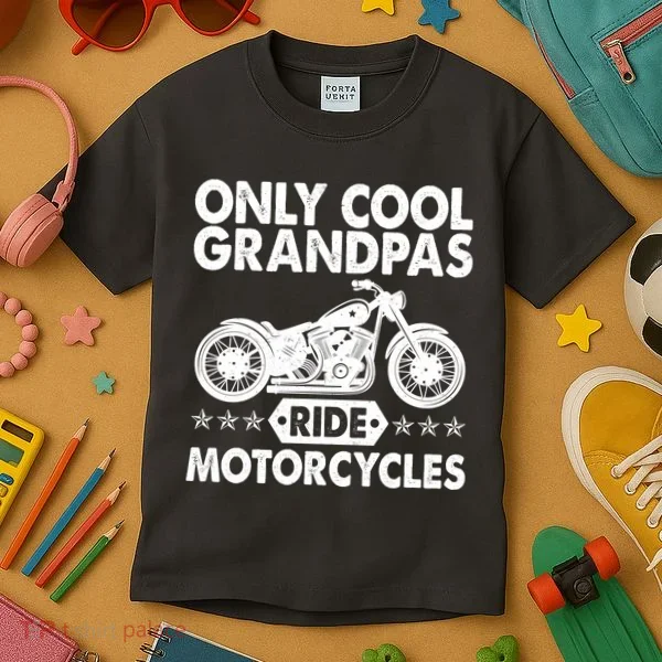 Only Cool Grandpas Ride Motorcycles Kids T-Shirt