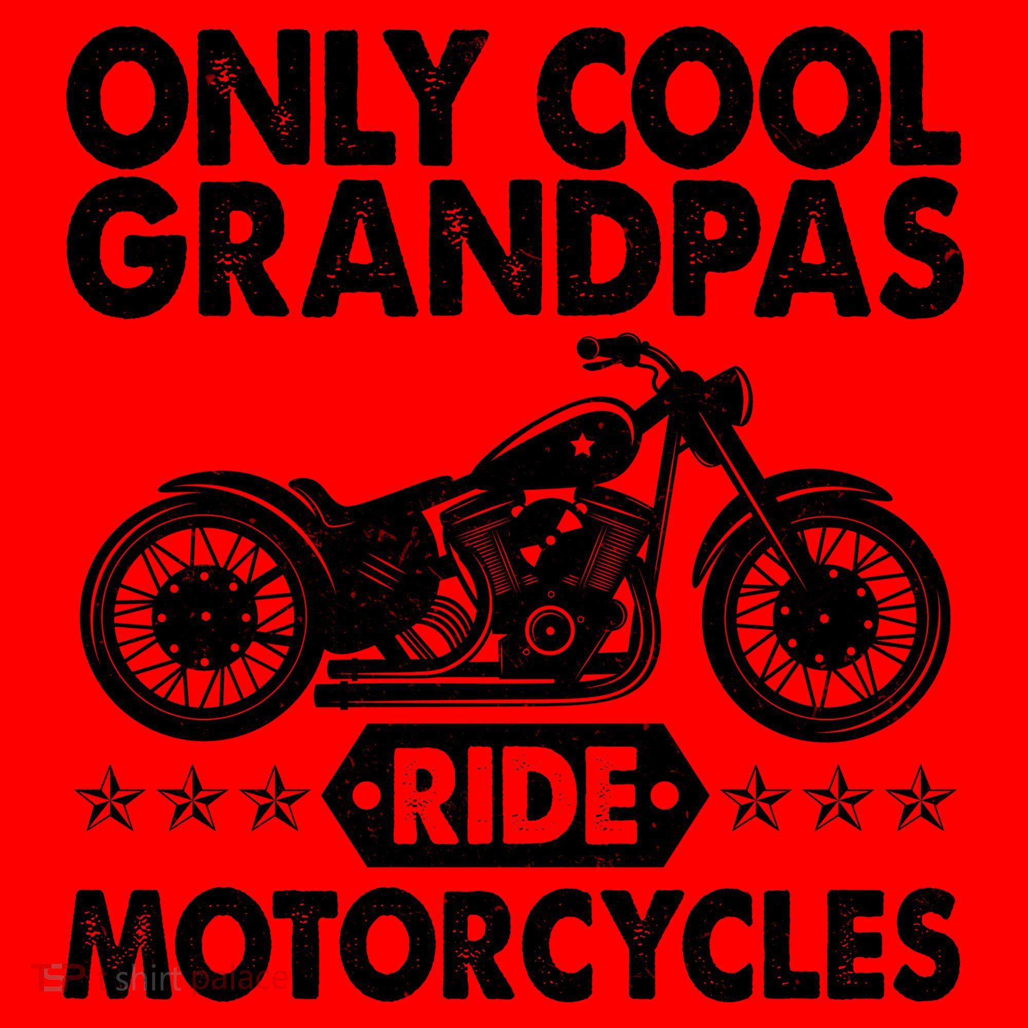 Only Cool Grandpas Ride Motorcycles Santa Hat