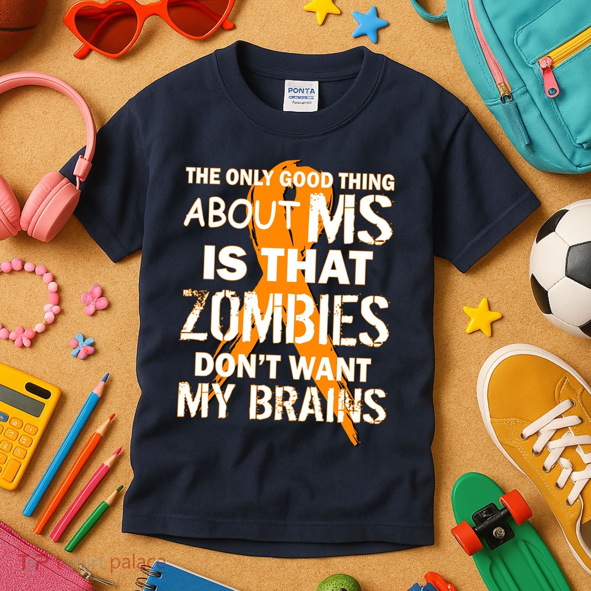Only Good Thing About MS Zombies Don't Want My Brains Kids T-Shirt