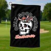 Only Good Vibes Summer Golf Towel thumb 1
