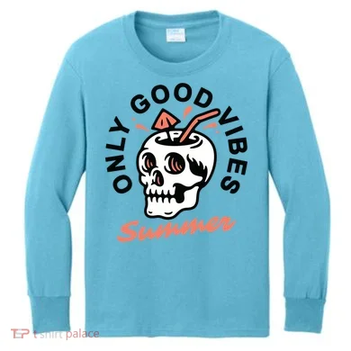 Only Good Vibes Summer Kids Long Sleeve Shirt