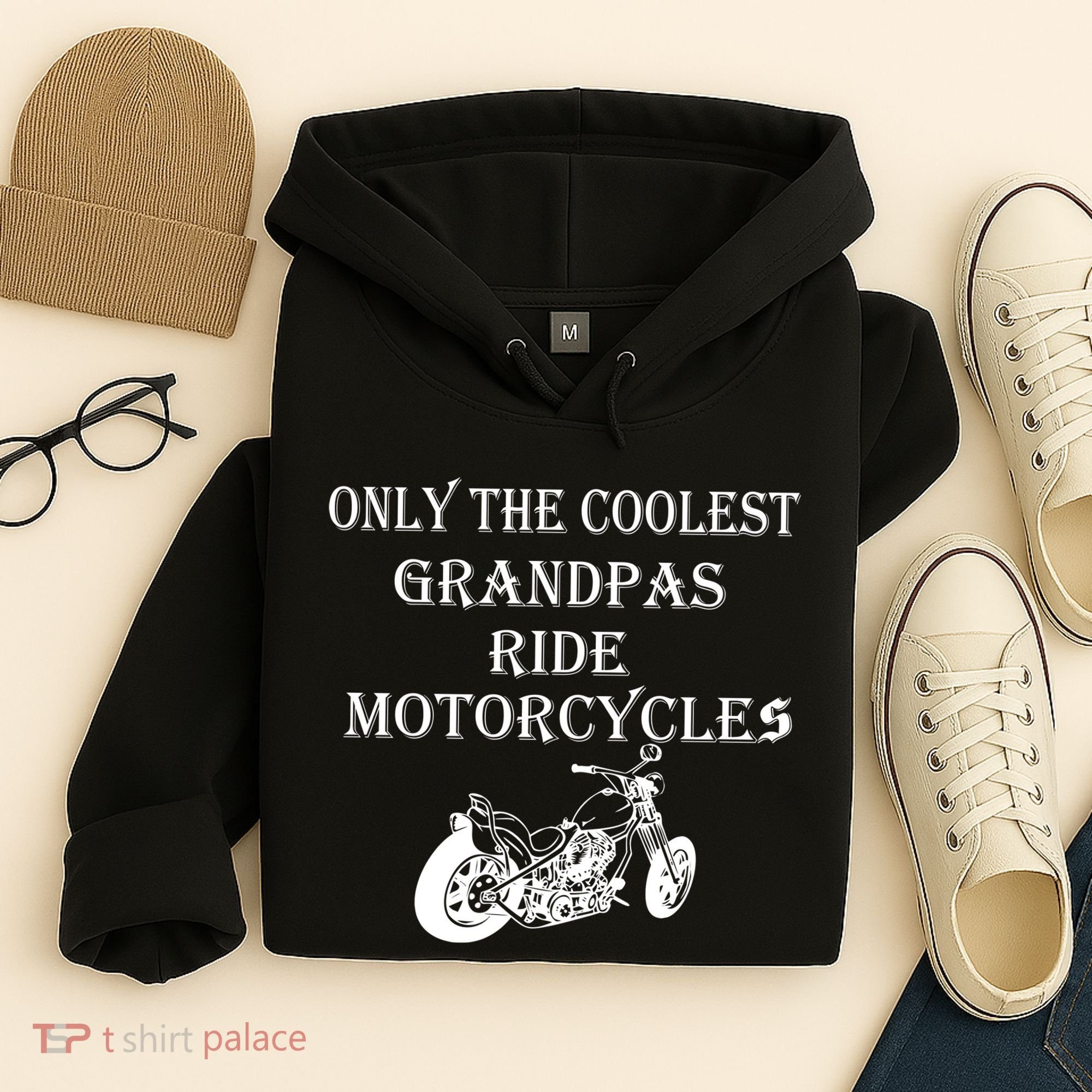 Only The Coolest Grandpas Ride Motorcycles Bike Hoodie