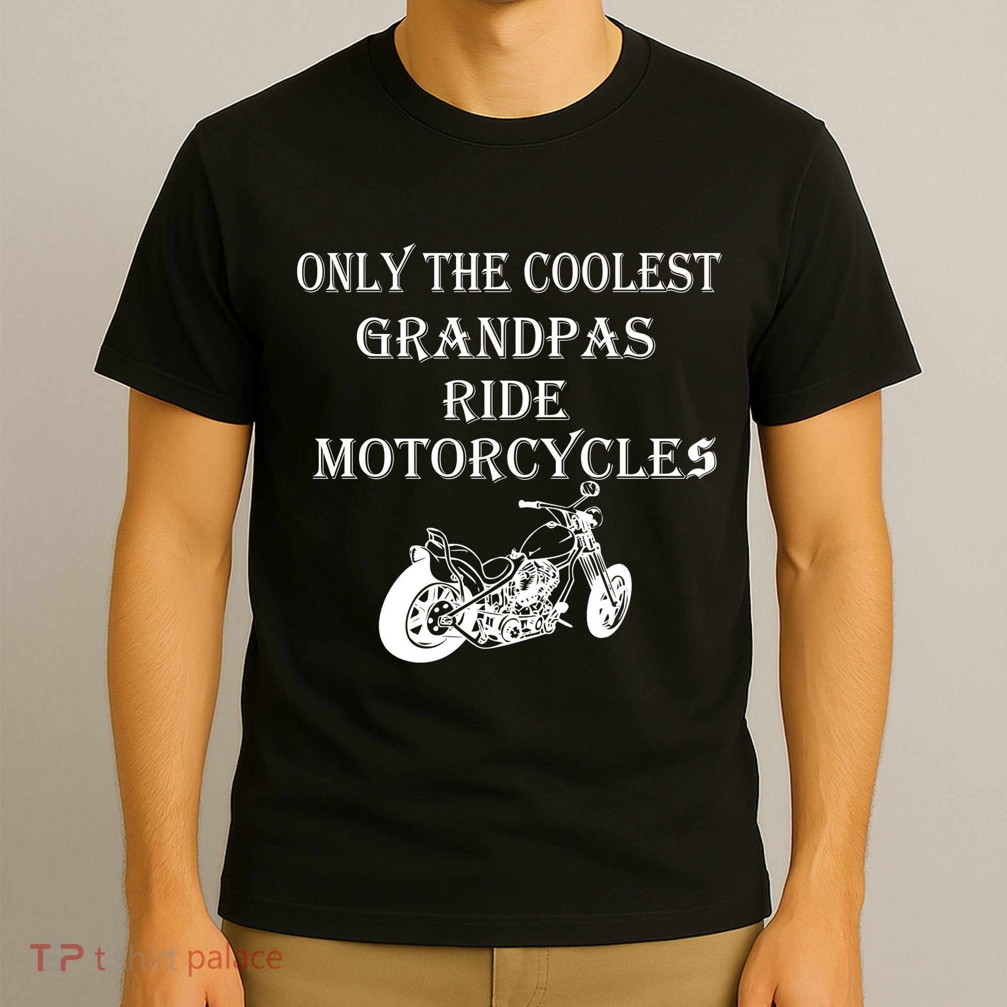 Only The Coolest Grandpas Ride Motorcycles Bike T-Shirt