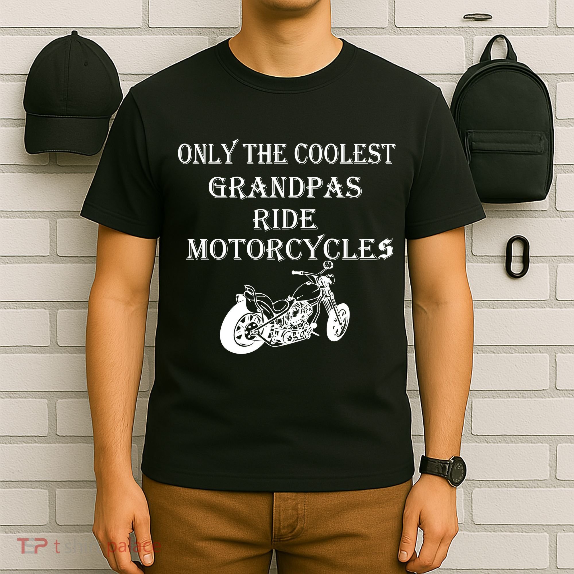 Only The Coolest Grandpas Ride Motorcycles Bike T-Shirt