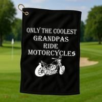 Only The Coolest Grandpas Ride Motorcycles Bike Golf Towel thumb 1