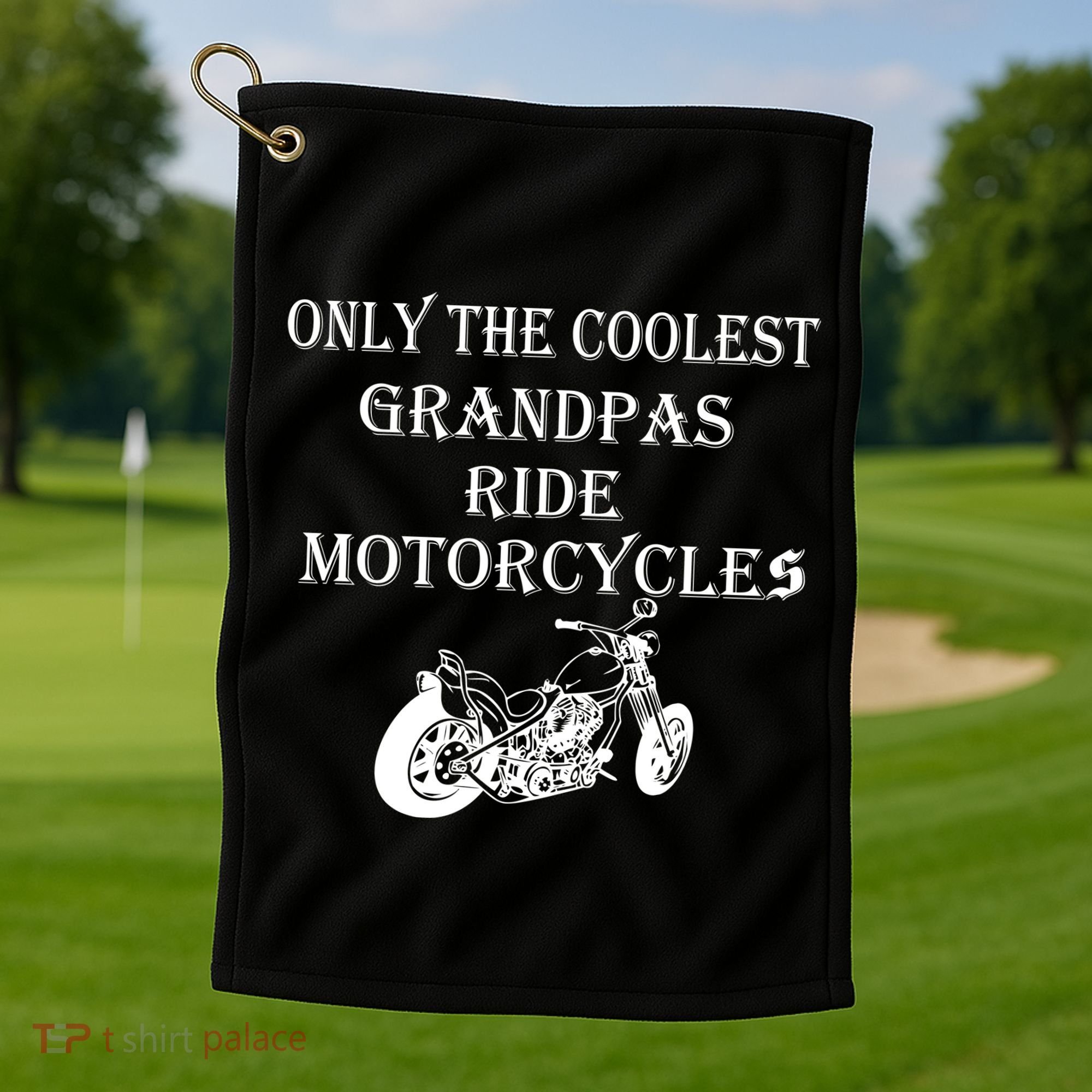 Only The Coolest Grandpas Ride Motorcycles Bike Golf Towel