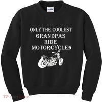 Only The Coolest Grandpas Ride Motorcycles Bike Kids Sweatshirt thumb 0