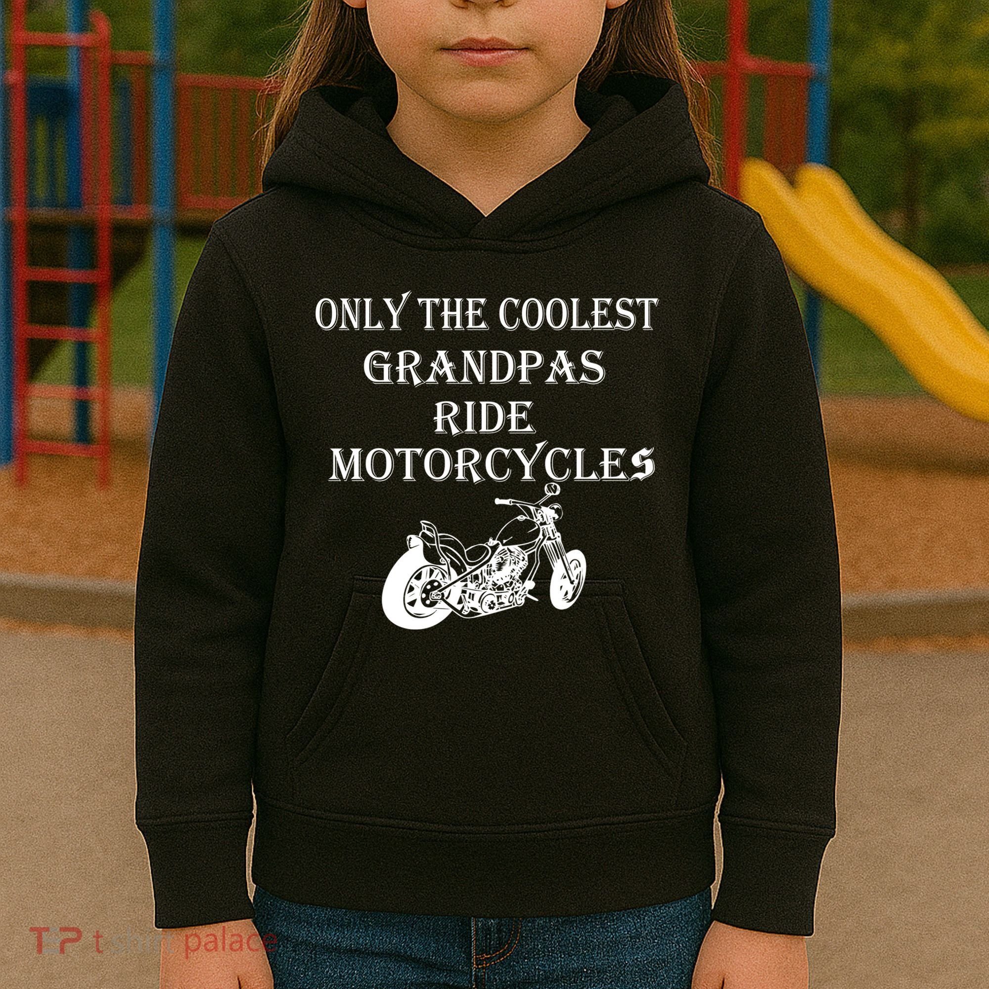 Only The Coolest Grandpas Ride Motorcycles Bike Kids Hoodie