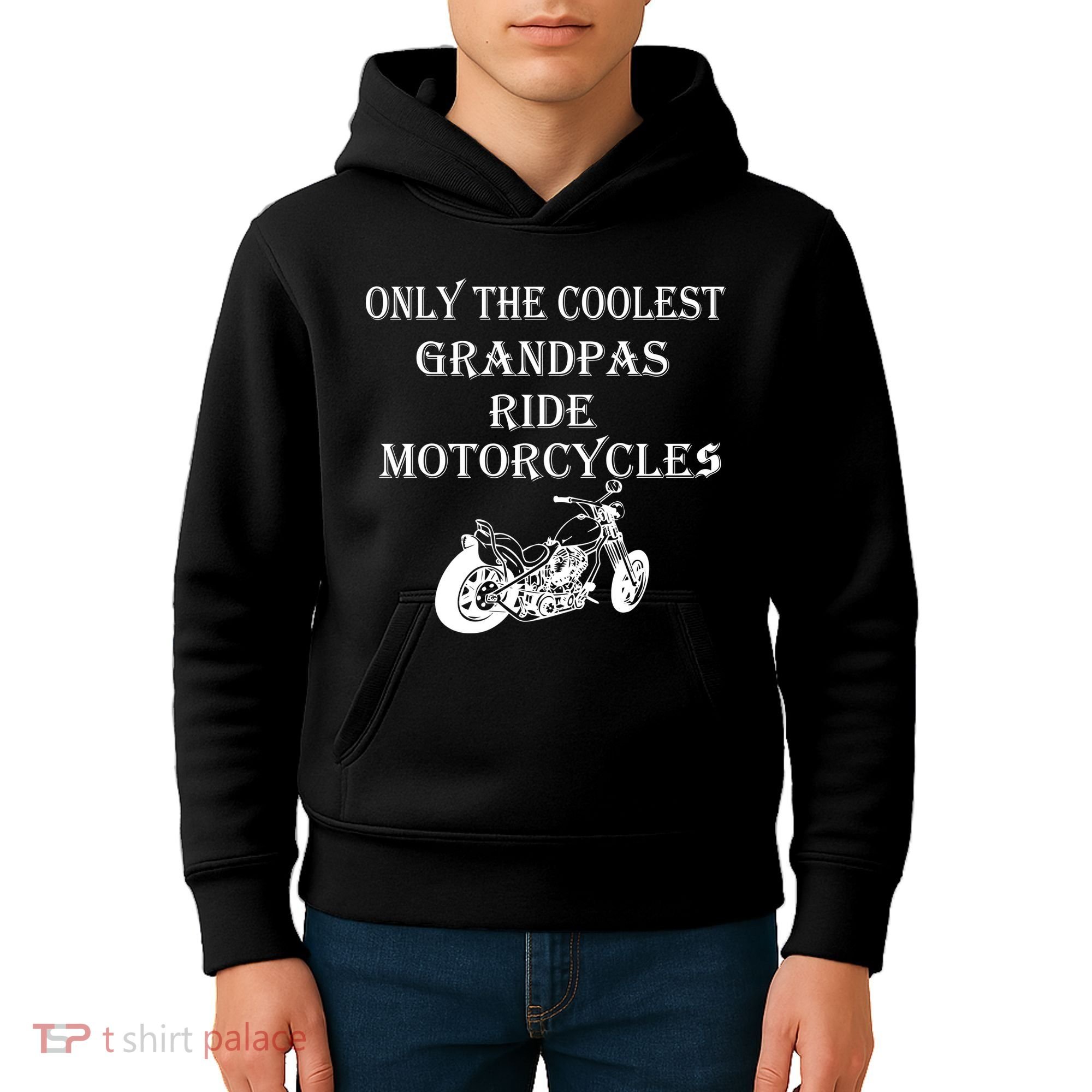 Only The Coolest Grandpas Ride Motorcycles Bike Kids Hoodie