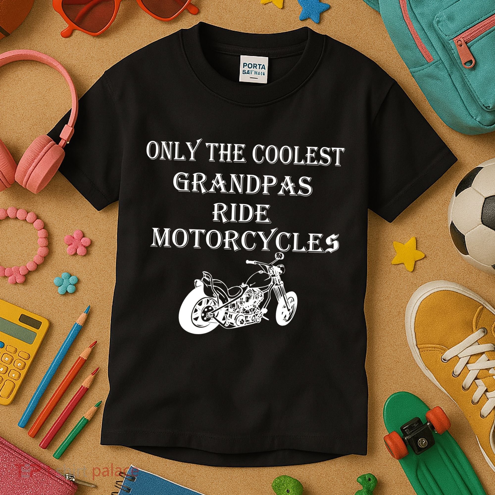 Only The Coolest Grandpas Ride Motorcycles Bike Kids T-Shirt