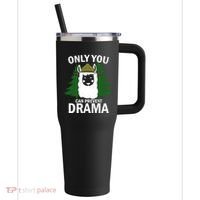 Only You Can Prevent Drama Funny LLama 40oz Vacuum Insulated Stainless Steel Travel Tumbler thumb 0