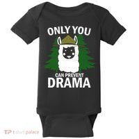 Only You Can Prevent Drama Funny LLama Baby Bodysuit thumb 0
